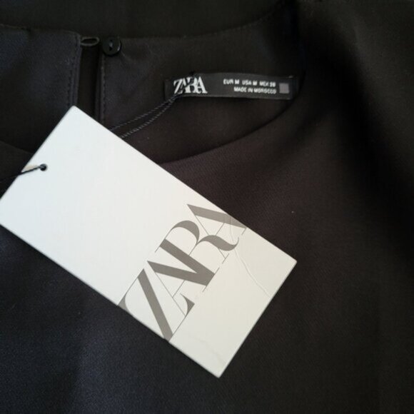 Classic Black Mini  Shift Dress Retro Zara NWT Sz M - Picture 8 of 10
